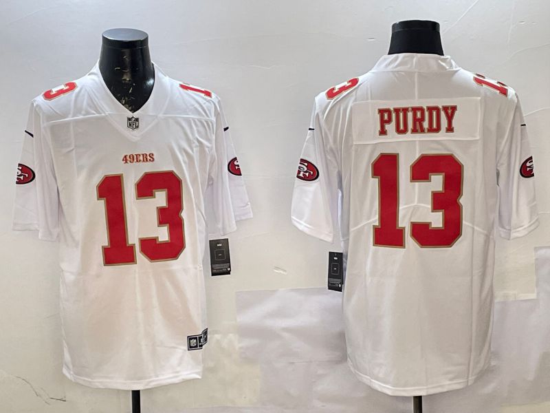 Men San Francisco 49ers #13 Purdy White gold Fashion 2025 Nike Limited NFL Jersey style 1